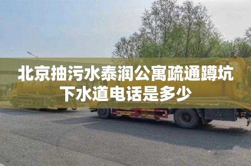 北京抽污水泰润公寓疏通蹲坑下水道电话是多少