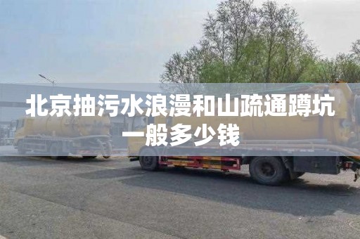 北京抽污水浪漫和山疏通蹲坑一般多少钱