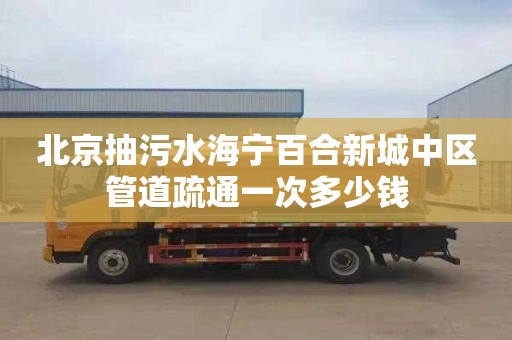 北京抽污水海宁百合新城中区管道疏通一次多少钱