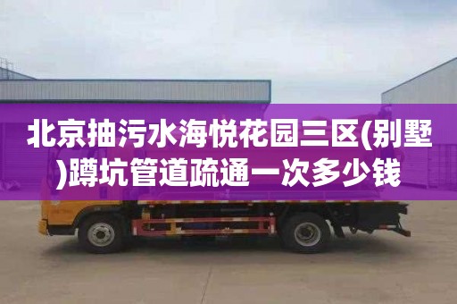 北京抽污水海悦花园三区(别墅)蹲坑管道疏通一次多少钱