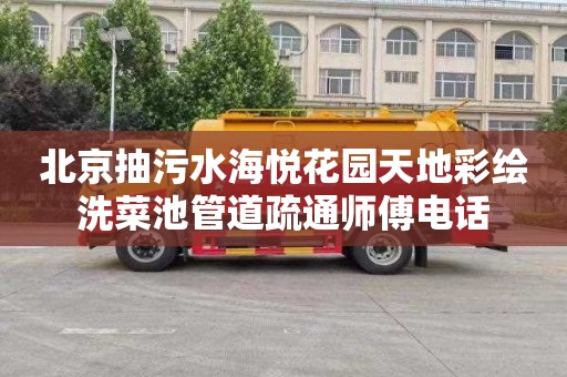 北京抽污水海悦花园天地彩绘洗菜池管道疏通师傅电话