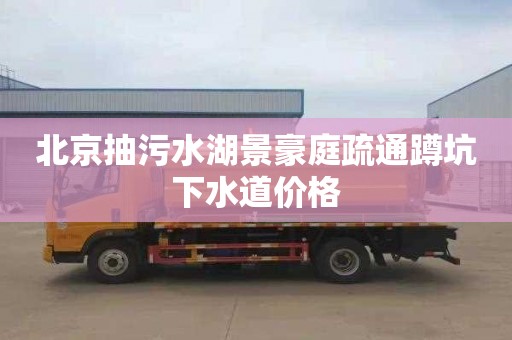北京抽污水湖景豪庭疏通蹲坑下水道价格