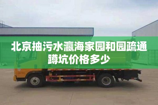 北京抽污水瀛海家园和园疏通蹲坑价格多少
