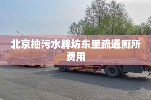 北京抽污水牌坊东里疏通厕所费用