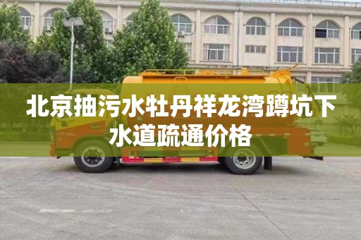 北京抽污水牡丹祥龙湾蹲坑下水道疏通价格