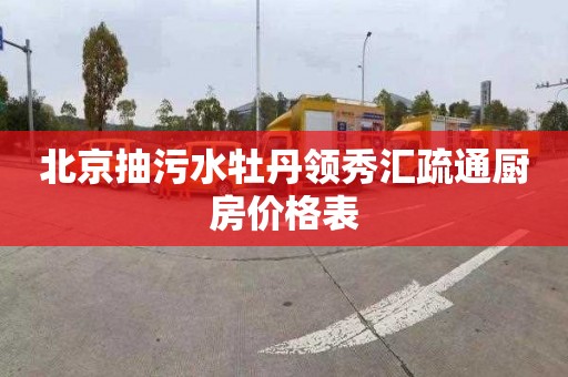 北京抽污水牡丹领秀汇疏通厨房价格表