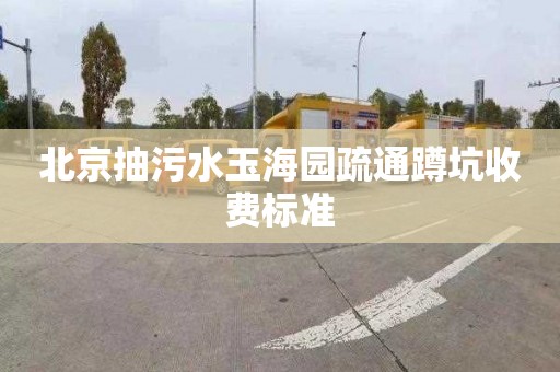 北京抽污水玉海园疏通蹲坑收费标准