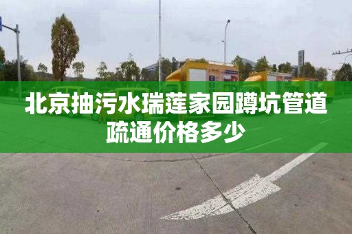 北京抽污水瑞莲家园蹲坑管道疏通价格多少