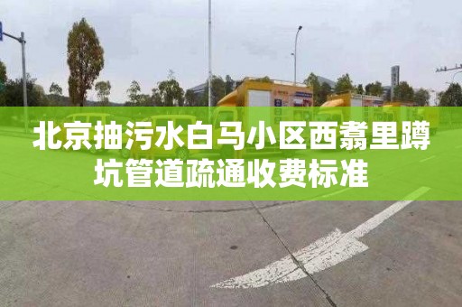 北京抽污水白马小区西翥里蹲坑管道疏通收费标准