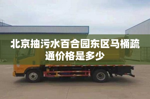 北京抽污水百合园东区马桶疏通价格是多少