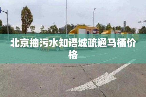北京抽污水知语城疏通马桶价格