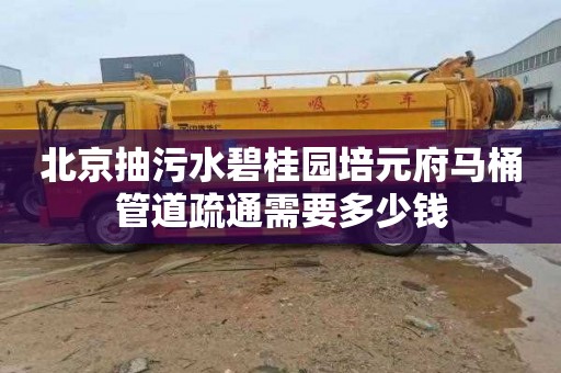 北京抽污水碧桂园培元府马桶管道疏通需要多少钱