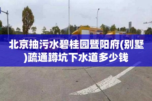北京抽污水碧桂园暨阳府(别墅)疏通蹲坑下水道多少钱