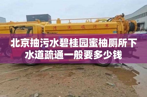 北京抽污水碧桂园蜜柚厕所下水道疏通一般要多少钱