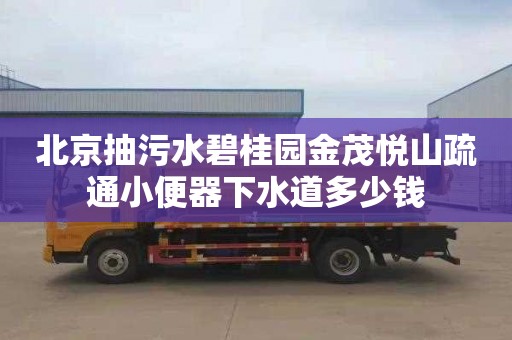 北京抽污水碧桂园金茂悦山疏通小便器下水道多少钱