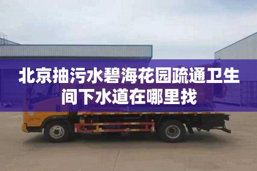 北京抽污水碧海花园疏通卫生间下水道在哪里找