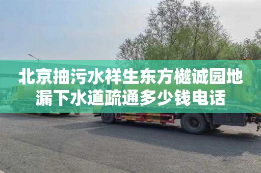 北京抽污水祥生东方樾诚园地漏下水道疏通多少钱电话