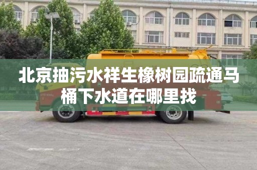 北京抽污水祥生橡树园疏通马桶下水道在哪里找