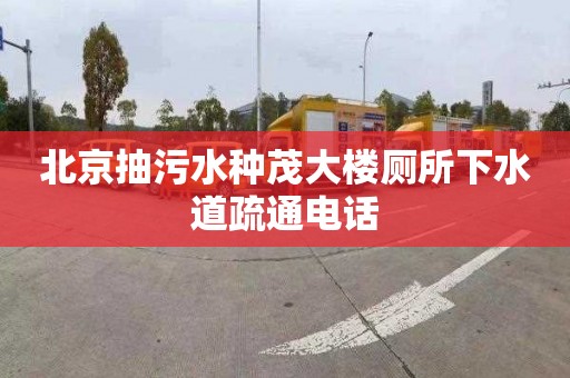 北京抽污水种茂大楼厕所下水道疏通电话