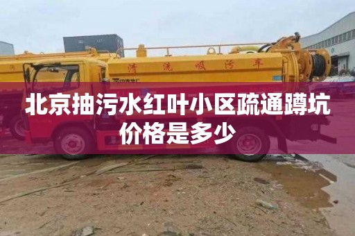北京抽污水红叶小区疏通蹲坑价格是多少