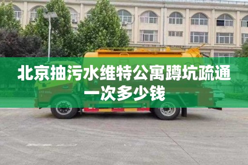 北京抽污水维特公寓蹲坑疏通一次多少钱