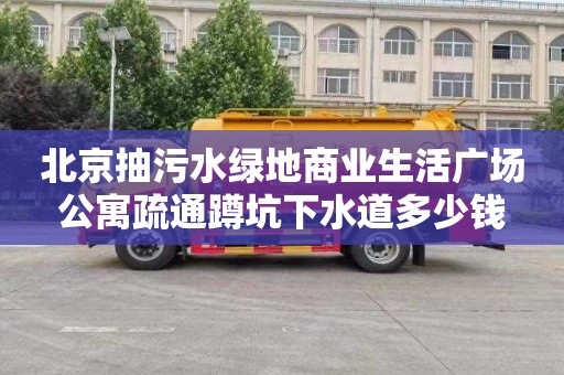 北京抽污水绿地商业生活广场公寓疏通蹲坑下水道多少钱