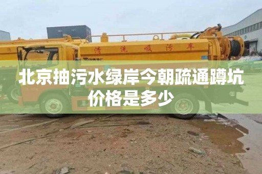 北京抽污水绿岸今朝疏通蹲坑价格是多少