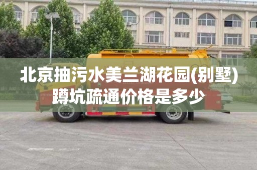 北京抽污水美兰湖花园(别墅)蹲坑疏通价格是多少