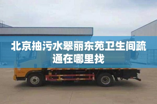 北京抽污水翠丽东苑卫生间疏通在哪里找