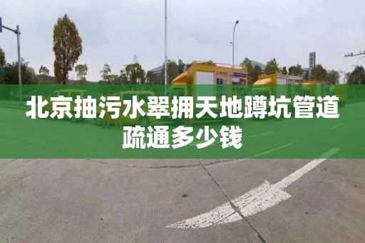 北京抽污水翠拥天地蹲坑管道疏通多少钱