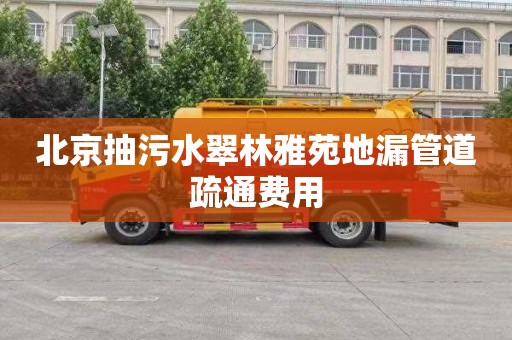 北京抽污水翠林雅苑地漏管道疏通费用