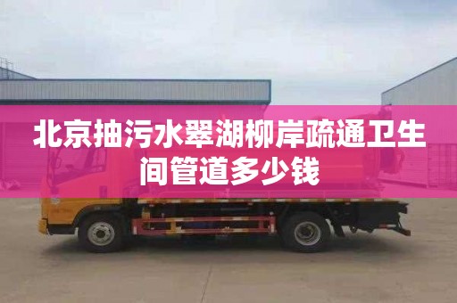 北京抽污水翠湖柳岸疏通卫生间管道多少钱