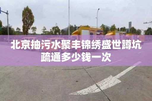 北京抽污水聚丰锦绣盛世蹲坑疏通多少钱一次