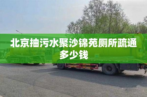 北京抽污水聚沙锦苑厕所疏通多少钱