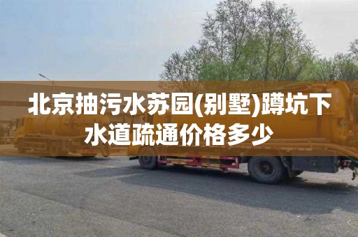 北京抽污水苏园(别墅)蹲坑下水道疏通价格多少