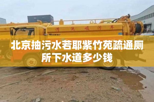 北京抽污水若耶紫竹苑疏通厕所下水道多少钱