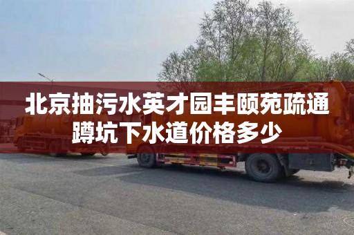 北京抽污水英才园丰颐苑疏通蹲坑下水道价格多少