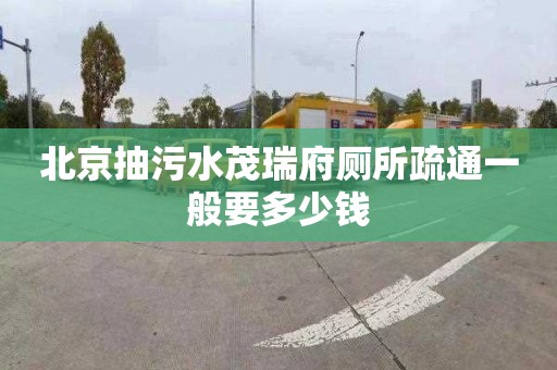 北京抽污水茂瑞府厕所疏通一般要多少钱