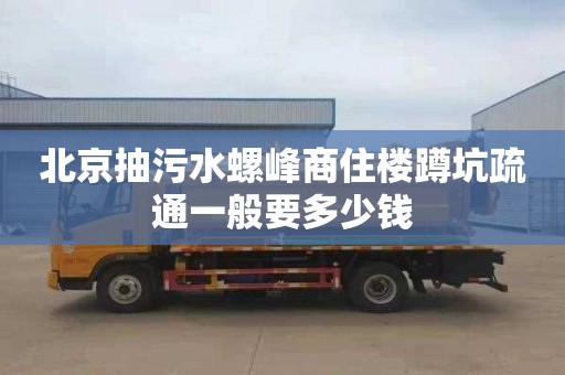 北京抽污水螺峰商住楼蹲坑疏通一般要多少钱