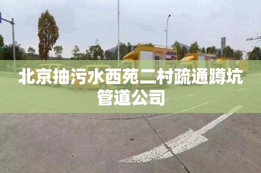 北京抽污水西苑二村疏通蹲坑管道公司