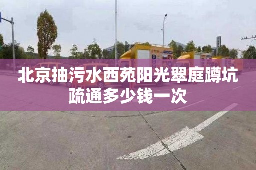 北京抽污水西苑阳光翠庭蹲坑疏通多少钱一次