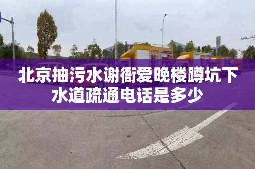 北京抽污水谢衙爱晚楼蹲坑下水道疏通电话是多少
