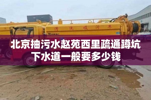 北京抽污水赵苑西里疏通蹲坑下水道一般要多少钱