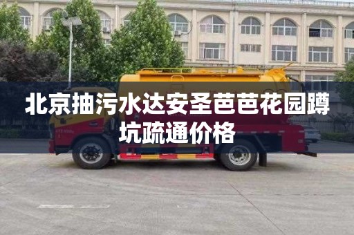 北京抽污水达安圣芭芭花园蹲坑疏通价格