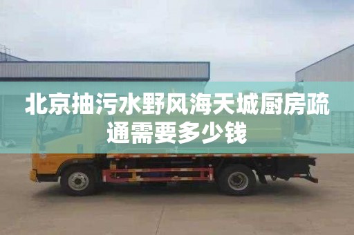 北京抽污水野风海天城厨房疏通需要多少钱