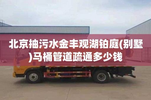 北京抽污水金丰观湖铂庭(别墅)马桶管道疏通多少钱