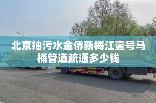 北京抽污水金侨新梅江壹号马桶管道疏通多少钱