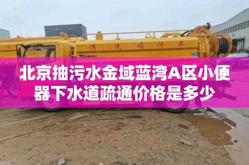 北京抽污水金域蓝湾A区小便器下水道疏通价格是多少