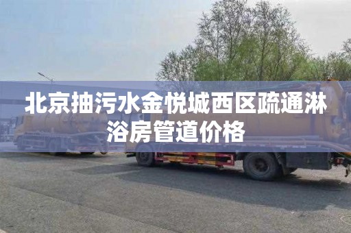 北京抽污水金悦城西区疏通淋浴房管道价格