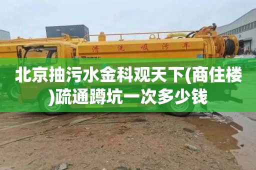 北京抽污水金科观天下(商住楼)疏通蹲坑一次多少钱